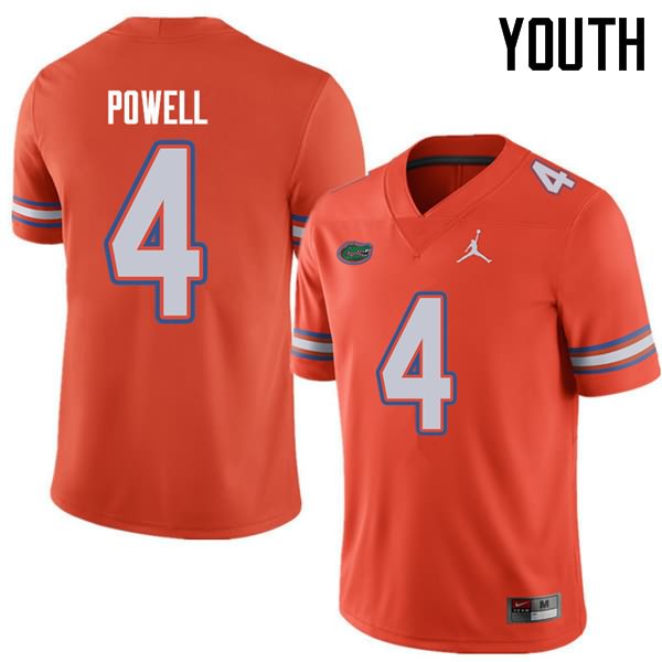 Youth NCAA Florida Gators Brandon Powell #4 Stitched Authentic Jordan Brand Orange College Football Jersey MHD3065FE